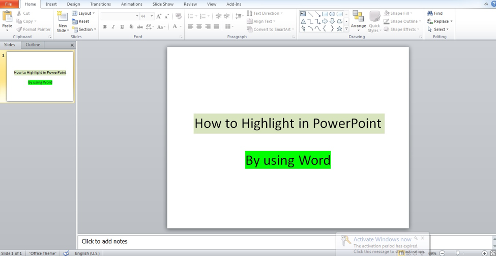outline view in powerpoint for mac